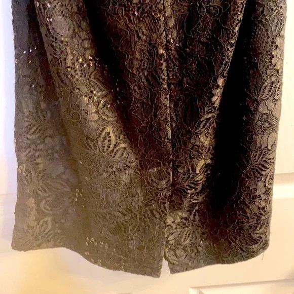 White House Black Market Black Strapless Lace Sequin Dress - Picture 6 of 9